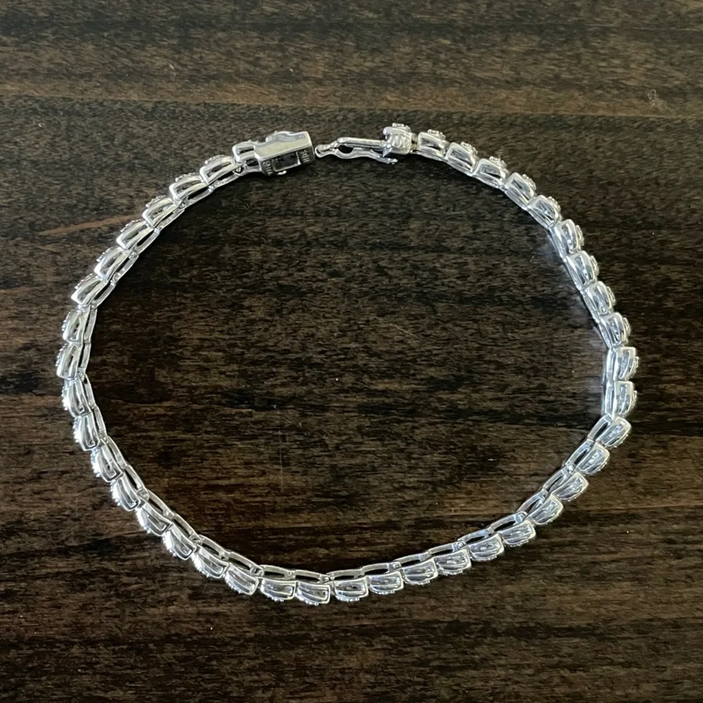 925 Sterling Silver Diamond Tennis Bracelet